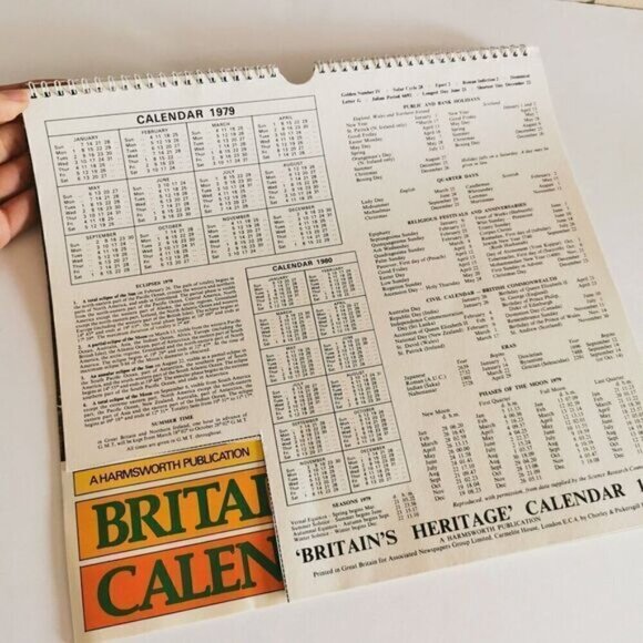 1979 British Heritage Calendar - Cozy Cottage Landscape England Britain Vintage - Picture 8 of 13